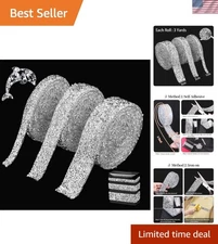 DIY Crystal Rhinestone Ribbons - Self-Adhesive Decorative Strips for All Crafts