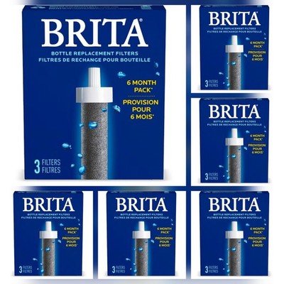 Brita Water Bottle Replacement Filters, Bpa-Free- 6/Boxes - 3/Box - 18 Filters