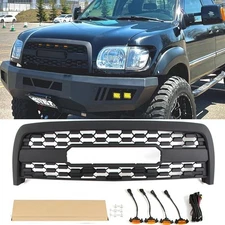 Black Front Grille Fits For 2003 - 2006 Toyota TUNDRA Grille With Amber Lights