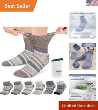 Diabetic Socks for Men Women,6 Pairs Bamboo Viscose Non Binding Ankle Diabeti...