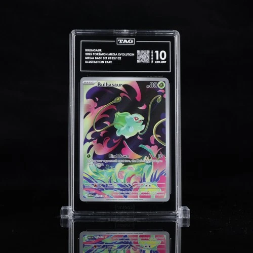 TAG 10 Pokemon Bulbasaur 133/132 Me01: Mega Evolution Holo GEM MINT