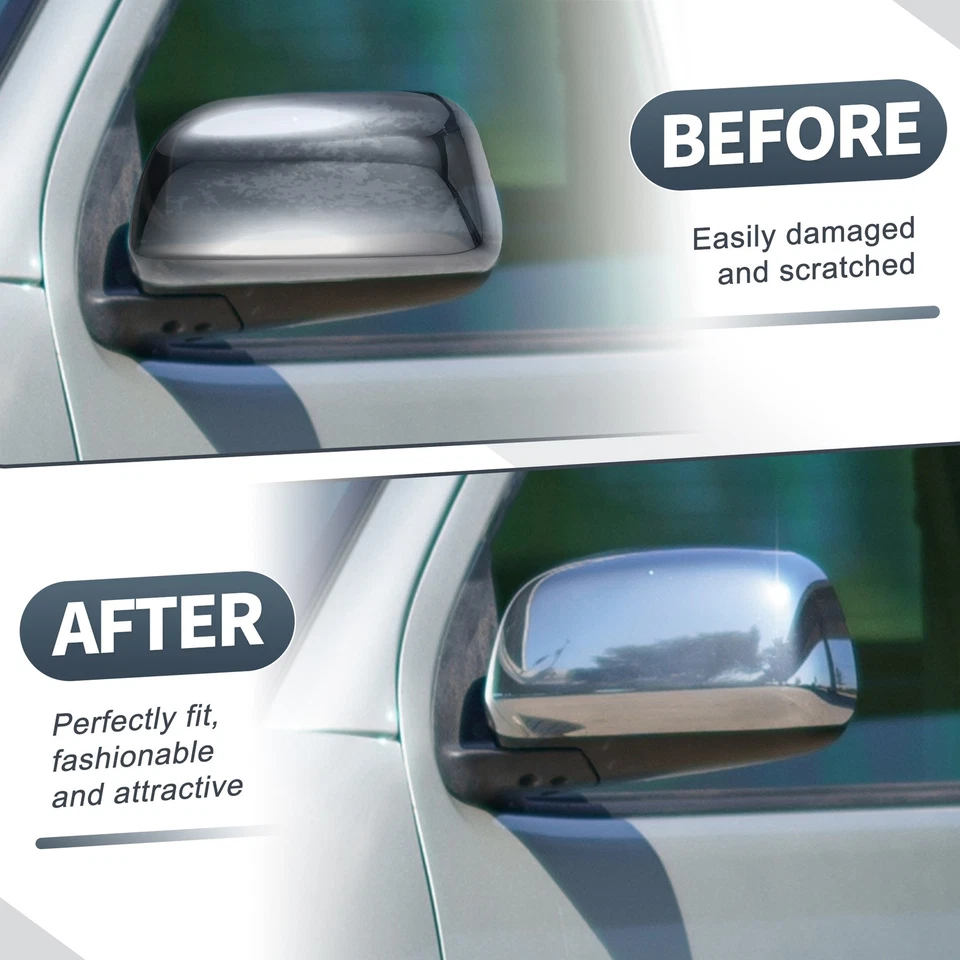 Pair Rearview Mirror Cover Cap Chrome Plated for Toyota Hilux Vigo 2005-2011 Foto 2 de 4