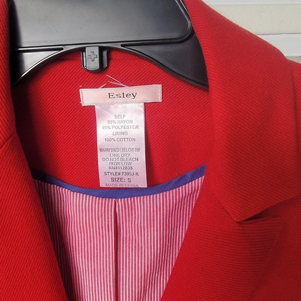 ❤️Anthropologie Esley Rojo Blazer Chaqueta Top Mujer Talla S Formal Negocios Trabajo Nuevo Foto 4 de 4