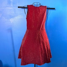Unbranded Red Gold Glitter Dress Sleeveless Medium Girl's Party Evening