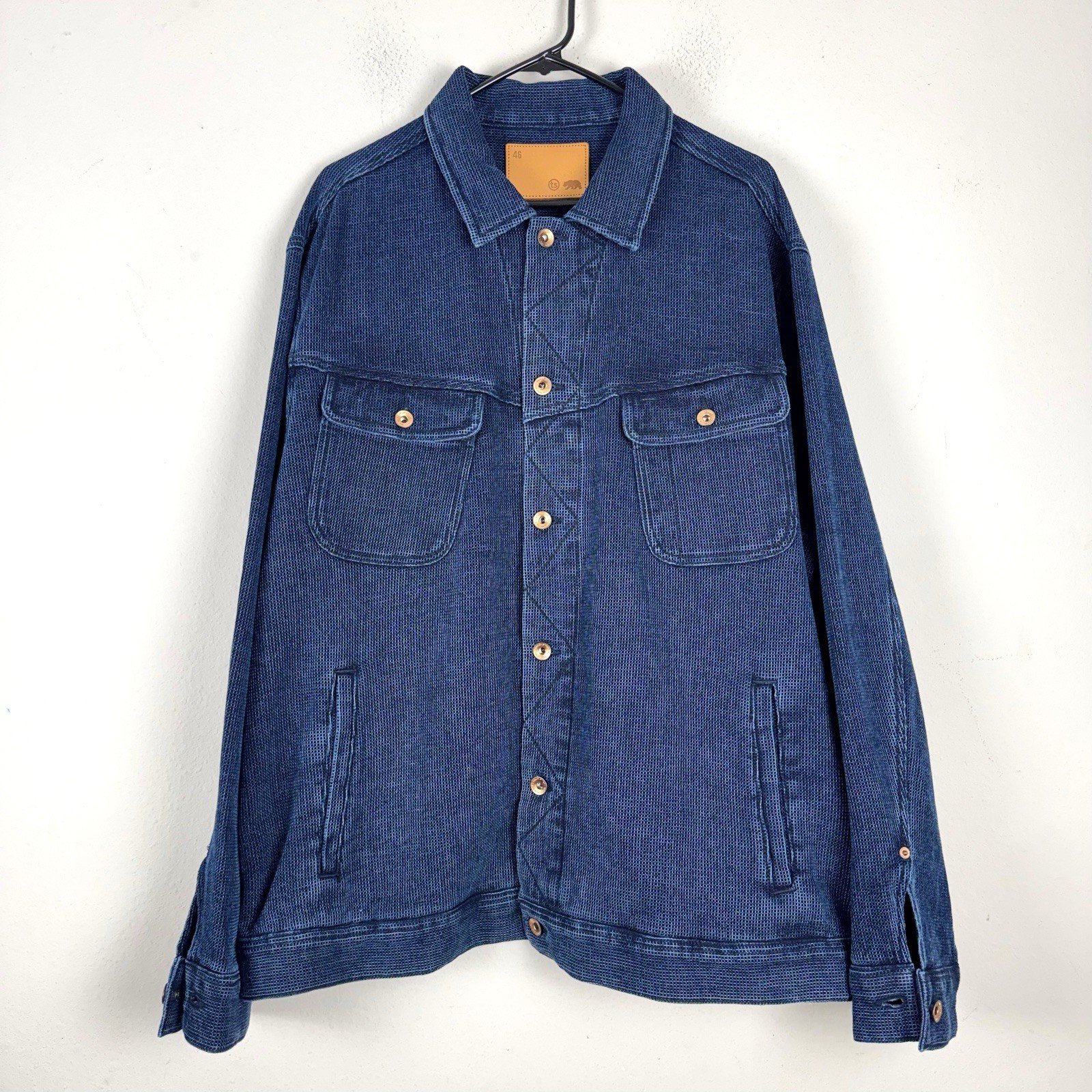 Taylor Stitch Men's Long Haul Jacket Size 46 Indigo Waffle
