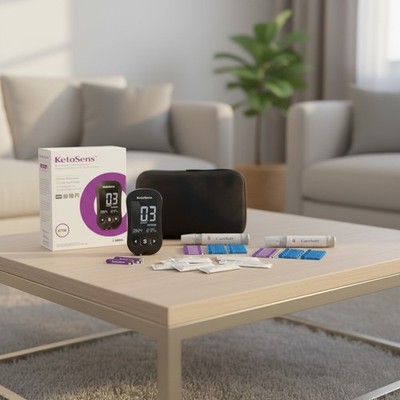Portable Blood Ketone Monitoring Set: Accurate Meter with Fast 8-Second Readings