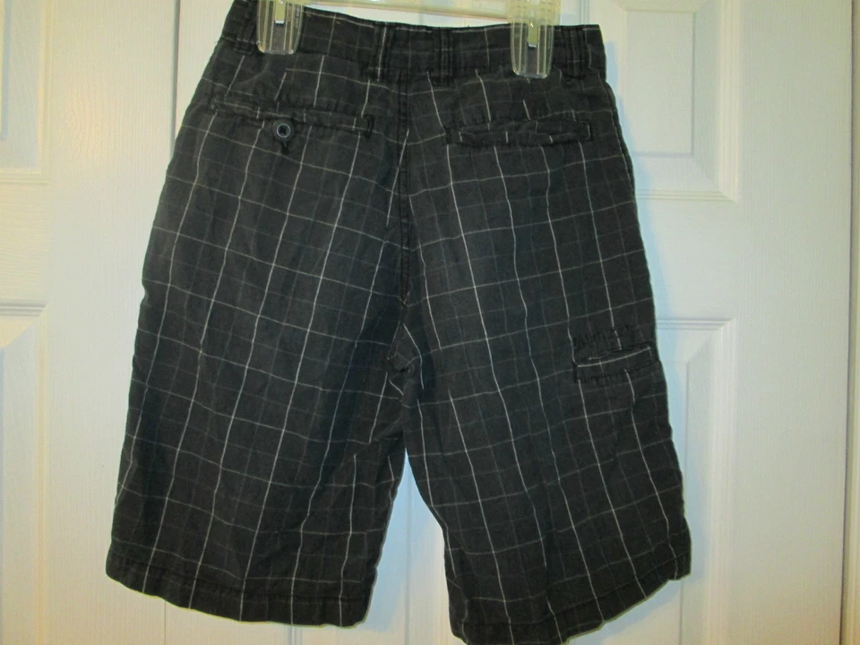 Shorts Unionbay masculino 4 bolsos preto xadrez 100% algodão, tamanho 10 em excelente estado usado - Imagem 3 de 4