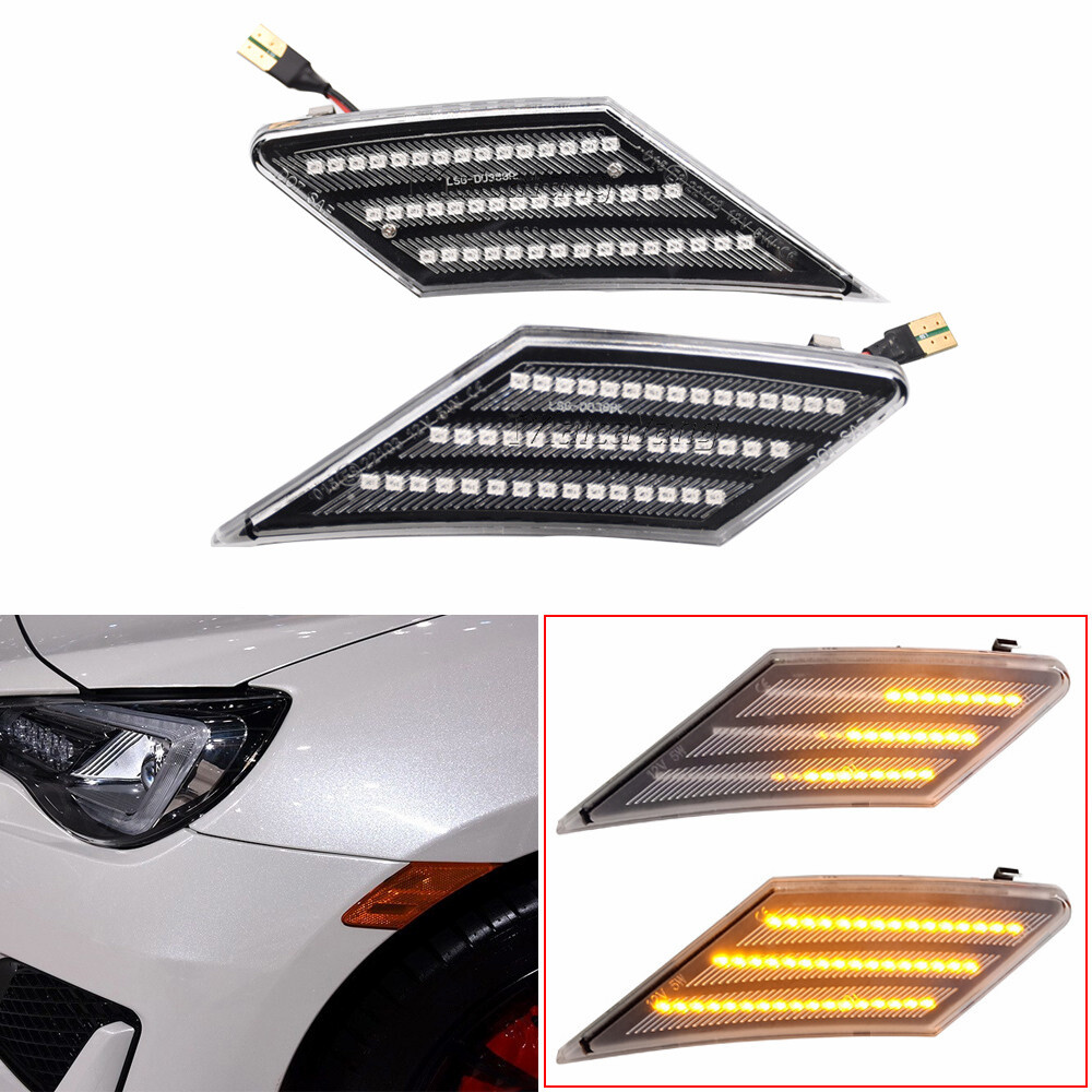 Clear For Scion FR-S Subaru BRZ Toyota GT86 LED Sequential Side