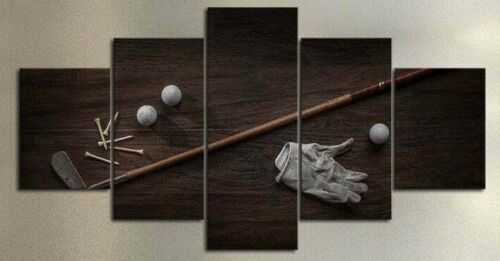 Multi Panel Print Golf Club House Canvas Wall Art Hole Course 5 Piece Man Cave - Picture 1 of 12