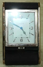 VINTAGE SWISS JAEGER LE COULTRE 8 DAY ALARM DESK CLOCK WORKS!
