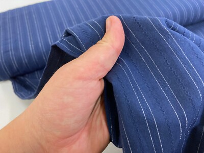 Marine Baumwollstoff strukturiert Lurex Streifen Boho Schneiderei Material