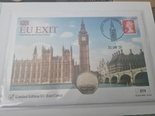 Brexit 50p Coin Stamp Cover Limited Edition Only 995 Released, EU Exit 2020 Rare