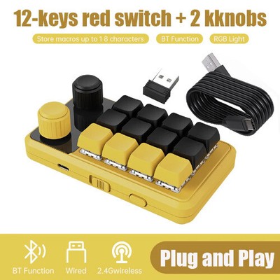 Programming Macro Custom Knob Keyboard RGB 12 Key Copy Paste Mini Buttons 