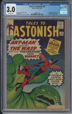 Tales to Astonish 44 CGC 3.0 G/VG Origin & 1st App Wasp Janet Van Dyne 1963  