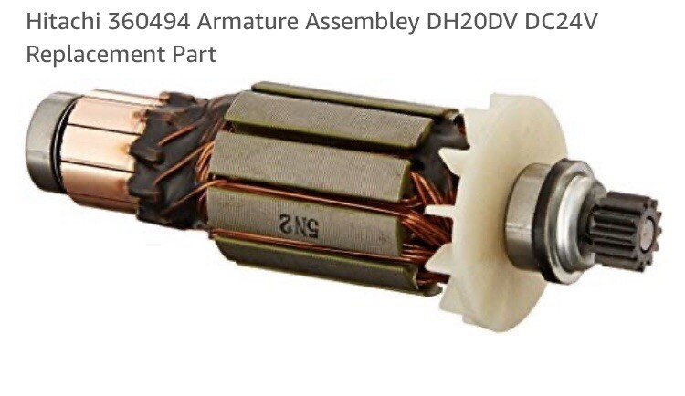 Hitachi 360494 Armature Assembly DH20DV DC24V Replacement Part