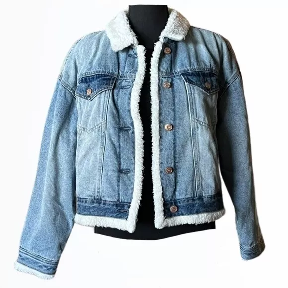 Pacsun denim shop sherpa jacket