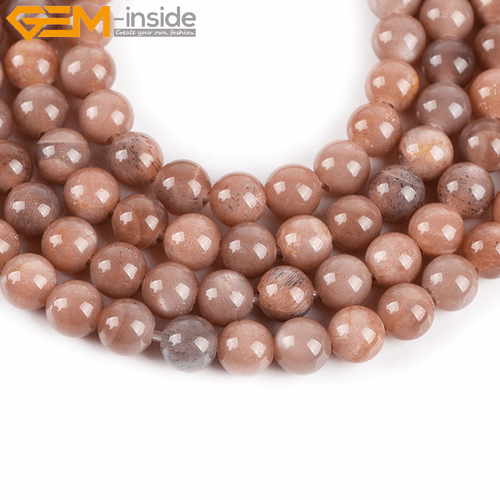 Natural Sunstone Round Loose Beads 15" Big Hole Stone Beads Jewelry Making Craft - Picture 22 of 34