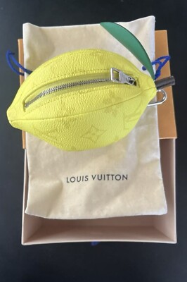 Authentic Louis Vuitton Lemon Pouch Yellow Monogram Canvas. 