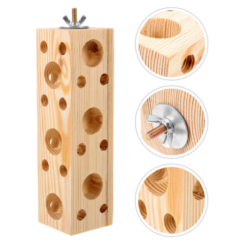 parakeet perch Bird Wooden Block Chewing Toy Parrot Foraging Training Toy Parrot - Picture 1 of 53