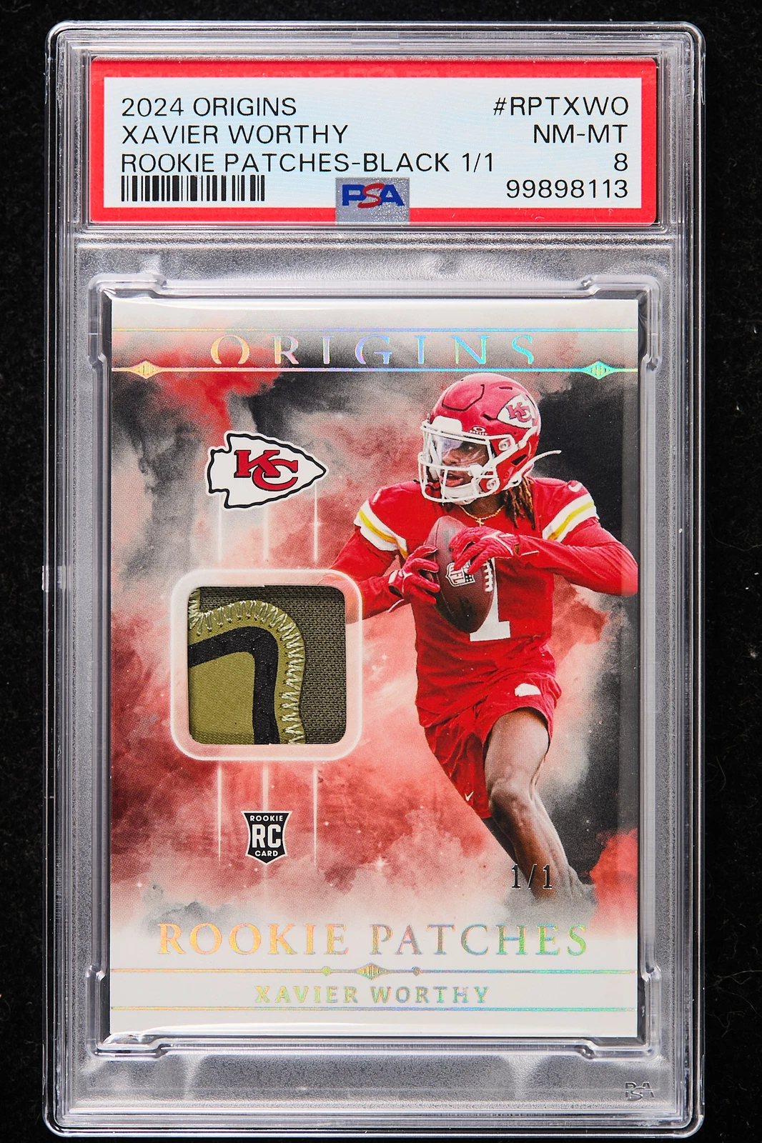 Xavier Worthy Panini Origins Rookie Patches #RPTXWO Black 1/1