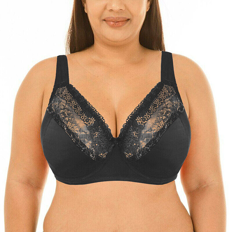 Plus Size Full Coverage Underwire Minimizer Padded Comfortable Lace Figure  Bra #