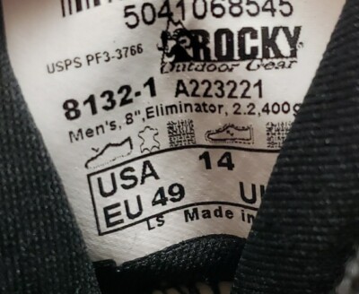 Mens Work Boots Waterproof ROCKY 8132-1 ELIMINATOR‎ Gore-Tex Postal Approved 14M Mens Work Boots Waterproof ROCKY 8132-1 ELIMINATOR Gore-Tex  main image 2