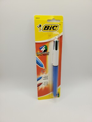 2011 BIC 4-Color Retractable Ballpoint Pen-Black, Blue, Red, Green Opened b120