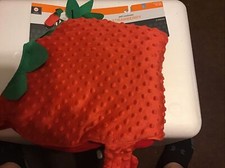 New Strawberry Dog Costume Pet Outfit Size L Jumpsuit  Hat Up to 90 Lbs