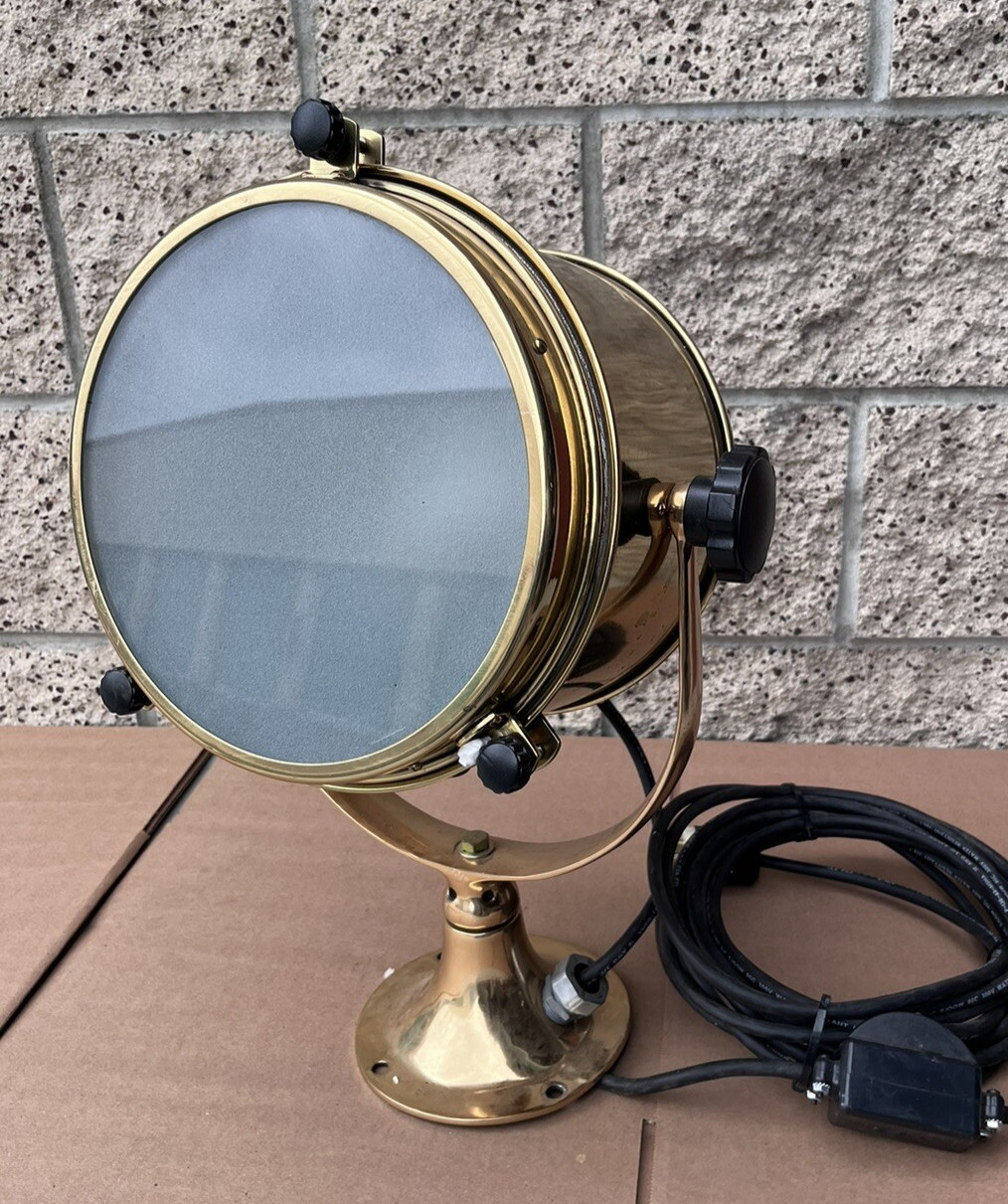 Nautical Maritime Brass Polished Ship Signal Spot Search Light Carlisle & Finch