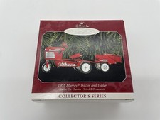 1998 Hallmark Kiddie Car Classics 1955 Murray Tractor and Trailer- 2 Ornaments 