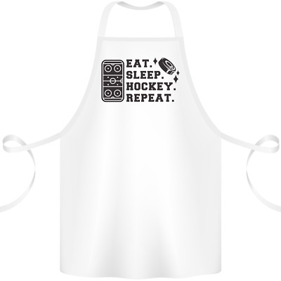 Eat Sleep Hockey Repeat Street Ice lustige Baumwollschürze 100% Bio