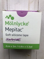 ONE Molnlycke™ Mepitac™ Soft Silicone Tape 2cm x 3m (0.8" x 3.3yd) 298300 NEW