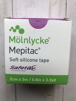 ONE Molnlycke  Mepitac  Soft Silicone Tape 2cm x 3m (0.8'' x 3.3yd) 298300 NEW
