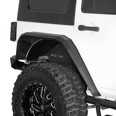 Flat Style Rear Fender Flares Wheel Guard Steel For 2007-2018 Jeep Wrangler JK