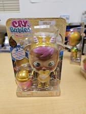 Muñeca Cry Babies Magic Tears 5": Edición Dorada - Hally con biberón