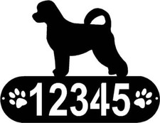 Portuguese Water Dog Dog PAWS House Address Sign or Name Plaque - Made in USA
