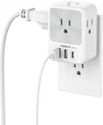 Surge Protector Wall Outlet Extender with 4AC/3 USB Plug Charger for Home Office