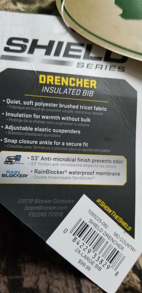 XL LG NEW Scent Rain Blocker WATERPROOF Mossy Oak Breakup Country BIB Camo Pants - Image 3 of 4