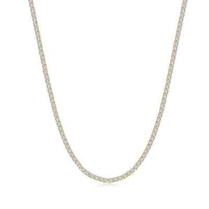 Authentic BRAND Lafonn Yellow Gold Plated 14.5CTW Classic Tennis Necklace N0254CLG17