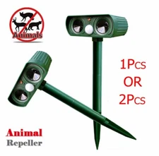 Solar Ultrasonic Animal Pest Repellent Dog Cat Skunk Deer Raccoon Motion Sensor