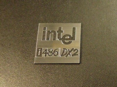 Intel 486 DX2 Label / Logo / Sticker / Badge 25 x 25 mm