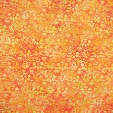 Anthology Fabric - Batik 202Q-9 Orange & Yellow Flowers - Cotton YARD