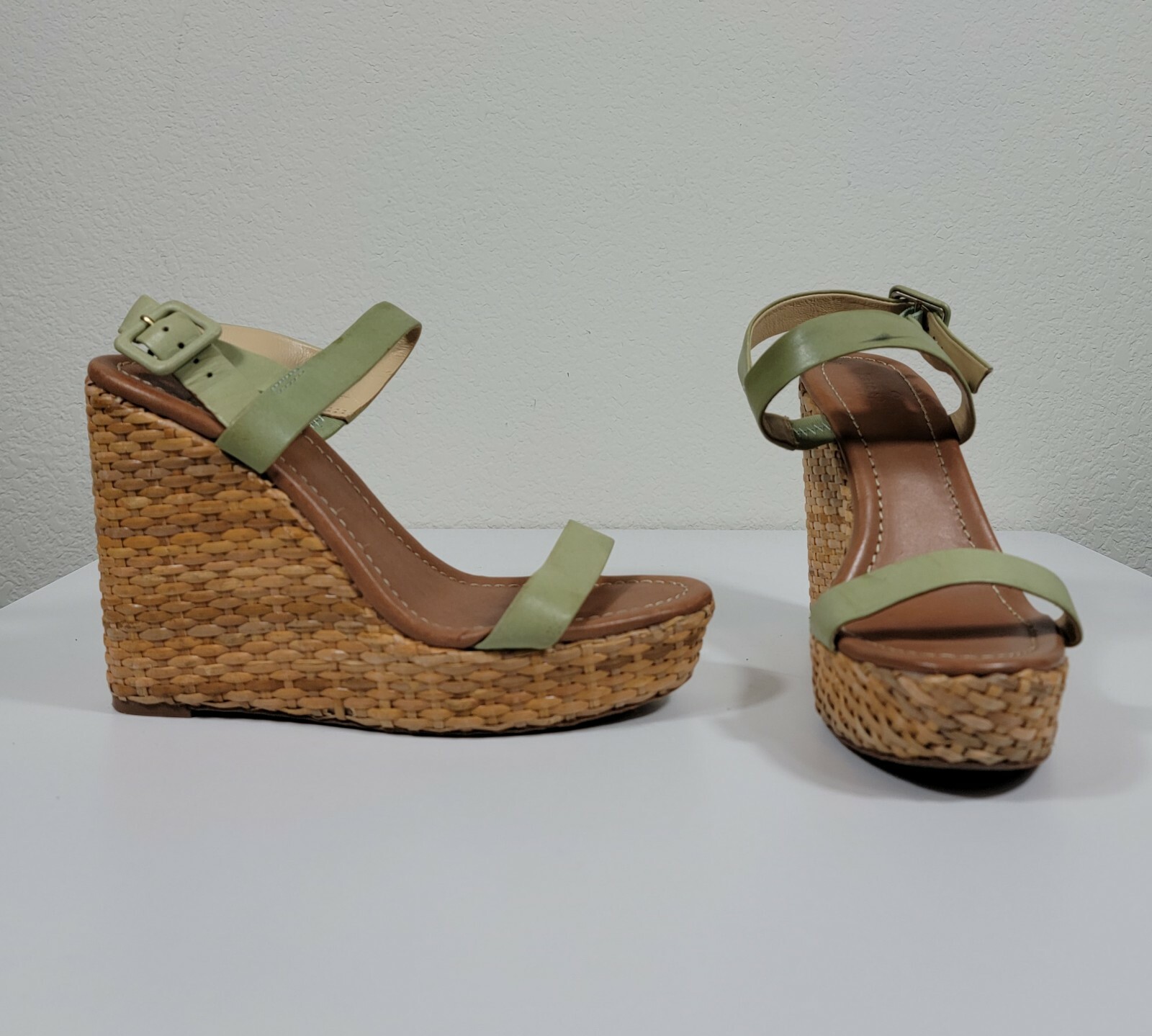 wedge green shoes
