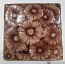 Antique American Encaustic A. E. Tiling Co. New York Ornate Floral Flowers   C10