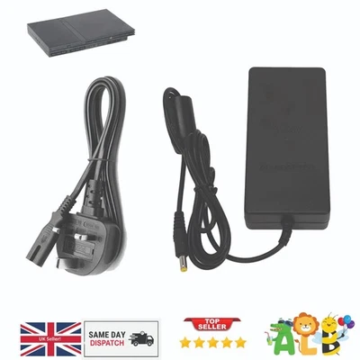 RETRO-REFURB PS2 Slim Power Supply Adapter Cable Lead Playstation 2 With UK Plug