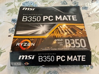 MSI B350 PC MATE AM4 AMD Motherboard with intel fan and windows drive