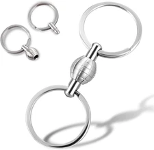 316L Stainless Steel Quick Release Keychain, Pull Apart Detachable Double-End Sw