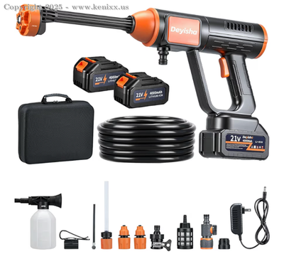#ad Cordless High Pressure Washer with Brushless Motor 2 * 4.0Ah Battery 6 in 1 Nozz $89.99