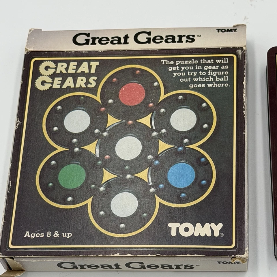 Juego de rompecabezas vintage Tomy Brain Teaser Great Gears paquete original 1982 Foto 2 de 4
