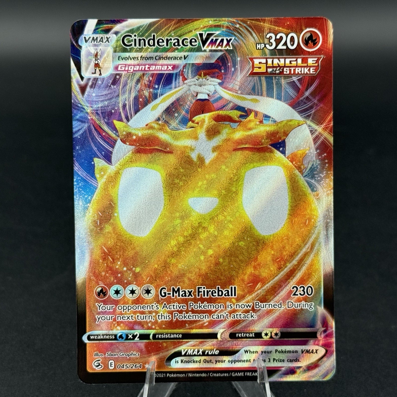 Cinderace VMAX Holo Ultra Rare SWSH08: Fusion Strike 045/264 NM